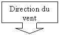 Rectangle avec flèche vers le bas: Direction du vent